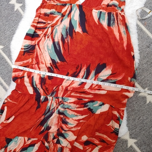Anthropologie Red and Blue Midi Dress - Picture 13 of 14
